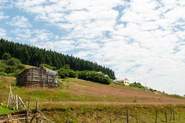 old farm house in the mountains