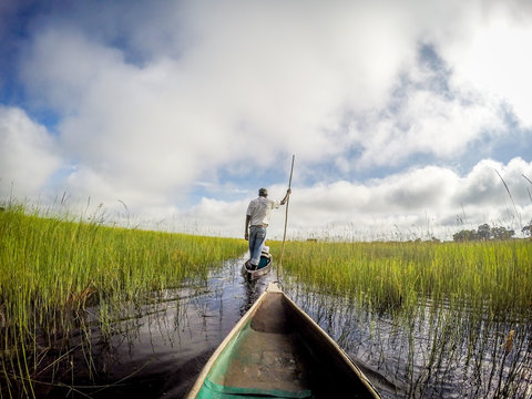 Mokoro canoe trip on the Okavango delta.