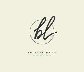 Fototapeta na wymiar B L BL Beauty vector initial logo, handwriting logo of initial signature, wedding, fashion, jewerly, boutique, floral and botanical with creative template for any company or business.