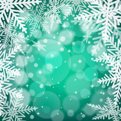 Fototapeta na wymiar Christmas snowflakes on colorful background. Vector illustration.