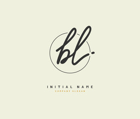 B L BL Beauty vector initial logo, handwriting logo of initial signature, wedding, fashion, jewerly, boutique, floral and botanical with creative template for any company or business.