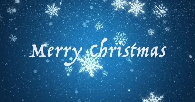 Christmas animation background motion graphics with snowflakes