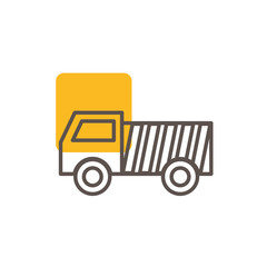 Isolated construction dump truck line design