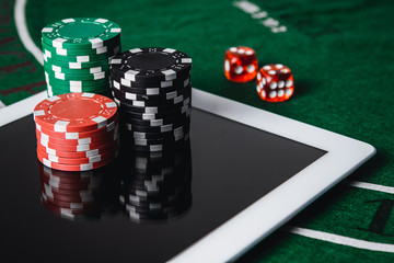 Play poker online. Online casino - online gambling concept