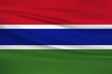Illustration of a waving flag of the Gambia