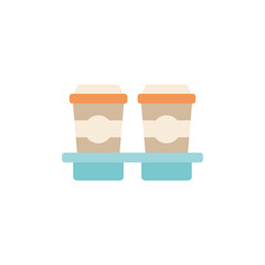 Isolated coffee mugs icon flat design