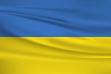 Illustration of a waving flag of the Ukraine
