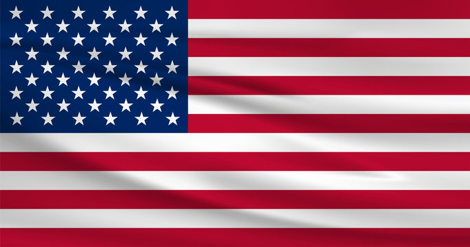 Illustration of a waving flag of the United States