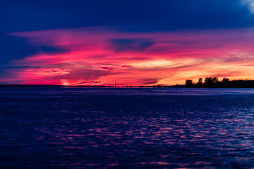 Sunset on Lac St Louis Lachine Quebec, Canada.