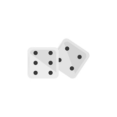 Isolated casino dice flat design
