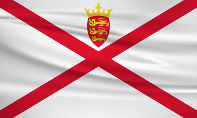 Illustration of a waving flag of the Jersey