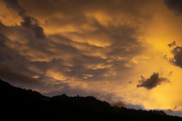Sunset in Chamonix, France