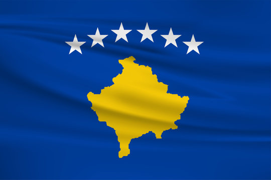 Illustration of a waving flag of the Kosova