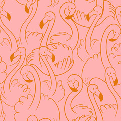 Flamingo Animal Pattern Illustration