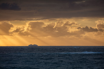 Transatlantic crossing the Galician Coast. Galicia, Spain.