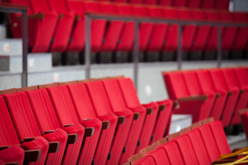 Background of red theater chairs