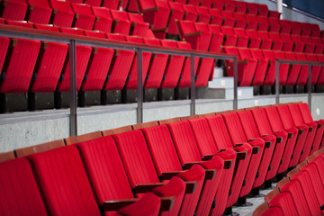 Background of red theater chairs