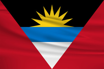 Illustration of a waving flag of the Antigua