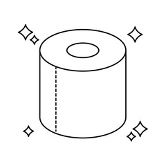 Isolated clean toilet paper line design
