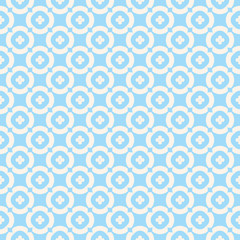 Elegant blue and white floral vector seamless pattern. Simple geometric texture