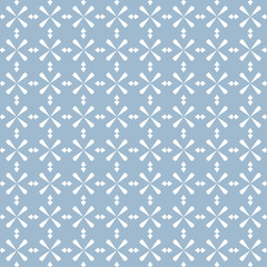 Vector geometric vintage ornament. Seamless pattern with floral shapes, crosses