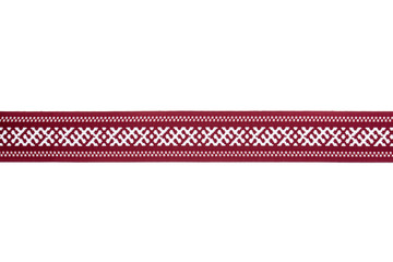 Ribbon with Latvian traditional, historical ornaments called Platais Zalktis (wide grass snake) in latvian. Grass snake's sign symbolizes wisdom and science. 