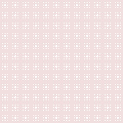 Subtle vector small polka dot seamless pattern in pale pink and white colors