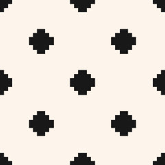 Fototapeta premium Vector minimalist floral geometric seamless pattern. Black and white texture