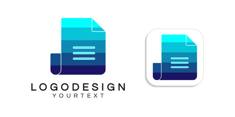 paper logo design. icon app smartphone color full