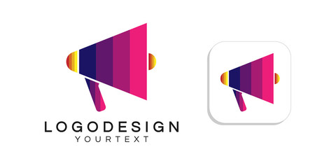 megaphone logo design. icon app smartphone color full