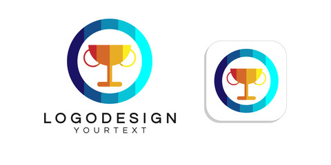 trophy logo design. icon app smartphone color full