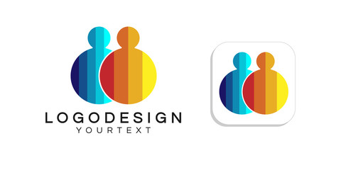 community logo design. icon app smartphone color full