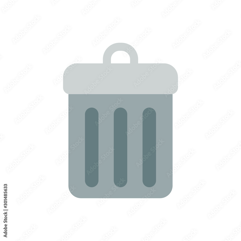 Wall mural trash can on white background