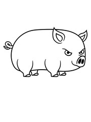 ferkel cooles schwein böse sau eber wildschwein comic cartoon design clipart fleisch steak hunger lecker schweinerei dick fett