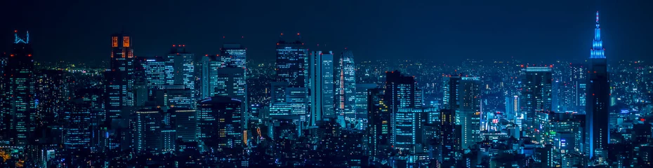 Keuken spatwand met foto 東京都市風景 新宿の夜景 Night view of Shinjuku Tokyo © 拓也 神崎