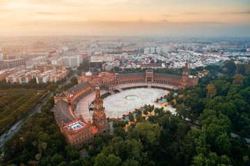 Seville Plaza de Espana aerial view