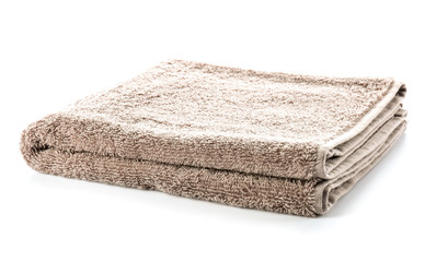 Soft clean towel on white background