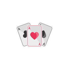 Isolated casino cards flat design