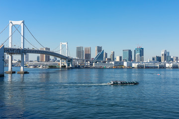 Fototapeta na wymiar レインボーブリッジと東京ベイエリアの風景