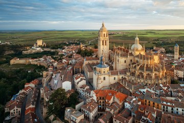 Fototapeta premium Segovia Cathedral aerial view