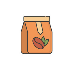 Isolated coffee bag icon fill design