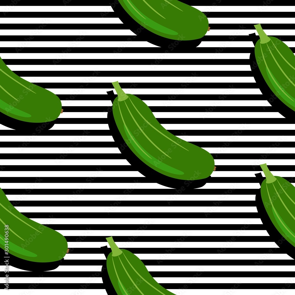 Aufkleber seamless background with stripes and cucumbers with dark shadow. vector illustration design for temp