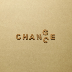 Word change to chance. Opportunity, development concept