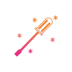 Isolated construction screwdriver gradient design