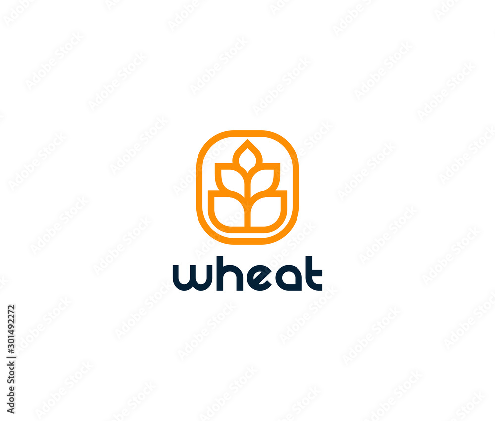 Poster wheat logo icon vector template design element