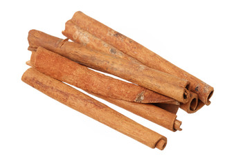Cinnamon on a white background