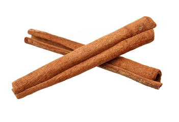 Cinnamon on a white background