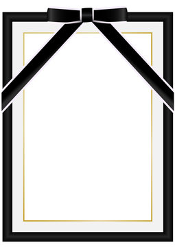 お葬式や法事で使う故人の遺影フレーム素材 リボン付き Stock Vector Adobe Stock