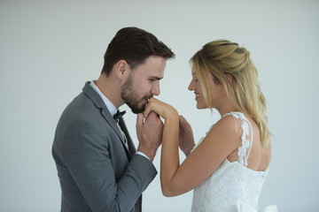 Couples who are getting married are happy