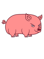 cooles schwein ferkel böse sau eber wildschwein comic cartoon design clipart fleisch steak hunger lecker schweinerei dick fett